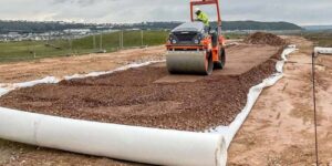 PET Staple Fiber Needle Punched Non Woven Geotextile Used in Highway Construction